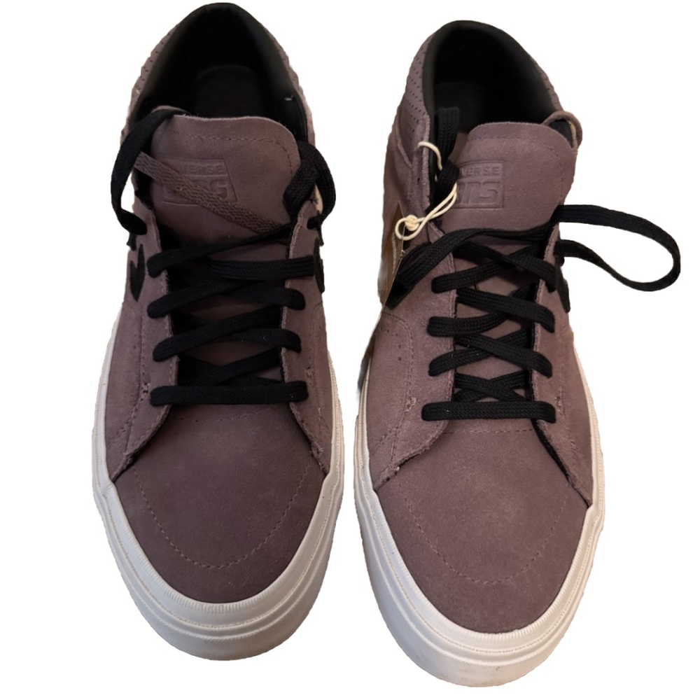 Converse Men's Suede Sneakers in Mauve with Black Laces